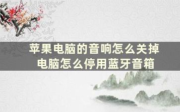 苹果电脑的音响怎么关掉 电脑怎么停用蓝牙音箱